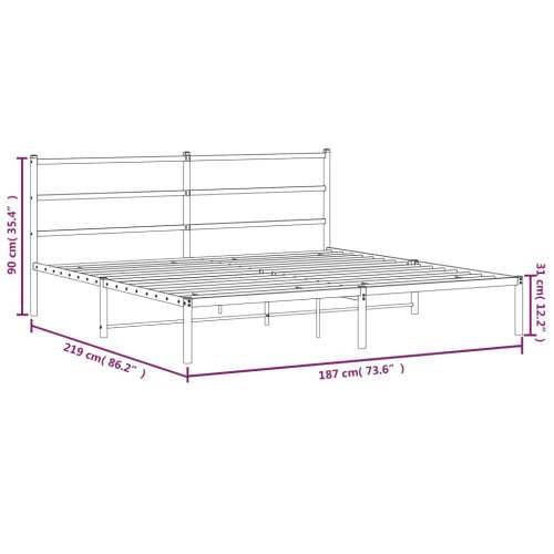 Metalni okvir za krevet s uzglavljem crni 183x213 cm - Crna 183 x 213 cm s uzglavljem Cijena