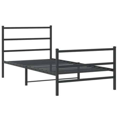 Metalni okvir kreveta s uzglavljem i podnožjem crni 107x203 cm - Crna 107 x 203 cm s uzglavljem i podnožjem Cijena