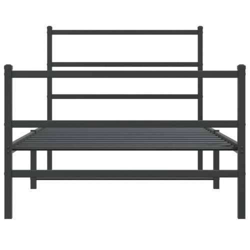 Metalni okvir kreveta s uzglavljem i podnožjem crni 107x203 cm - Crna 107 x 203 cm s uzglavljem i podnožjem Cijena