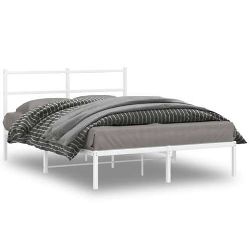 Metalni okvir za krevet s uzglavljem bijeli 140 x 200 cm - Bijela 140 x 200 cm s uzglavljem Cijena