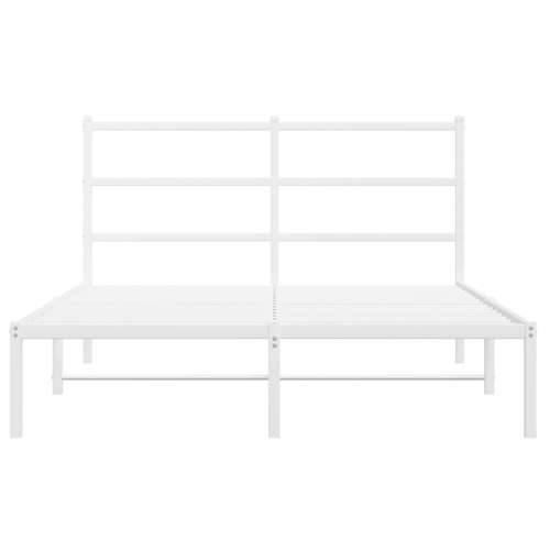 Metalni okvir za krevet s uzglavljem bijeli 140 x 200 cm - Bijela 140 x 200 cm s uzglavljem Cijena