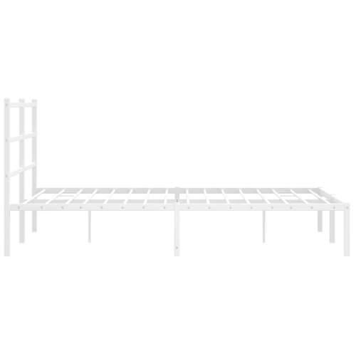 Metalni okvir za krevet s uzglavljem bijeli 140 x 200 cm - Bijela 140 x 200 cm s uzglavljem Cijena