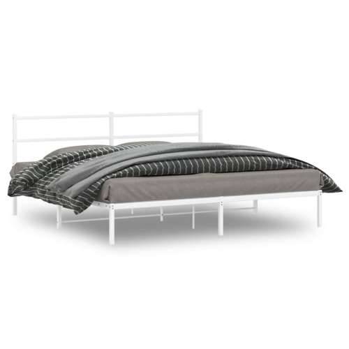 Metalni okvir za krevet s uzglavljem bijeli 193x203 cm - Bijela 193 x 203 cm s uzglavljem Cijena