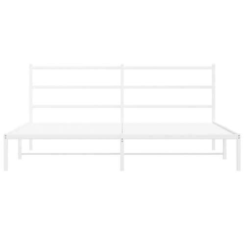 Metalni okvir za krevet s uzglavljem bijeli 193x203 cm - Bijela 193 x 203 cm s uzglavljem Cijena
