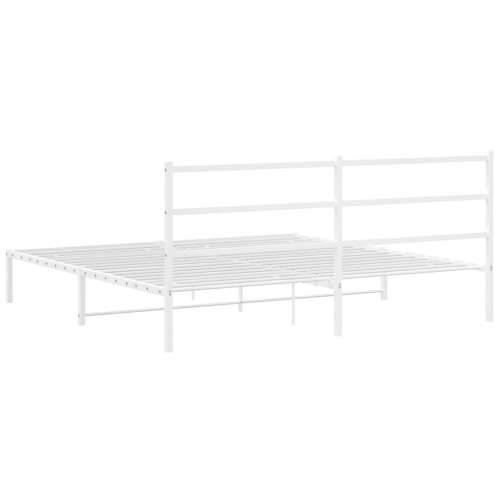 Metalni okvir za krevet s uzglavljem bijeli 193x203 cm - Bijela 193 x 203 cm s uzglavljem Cijena