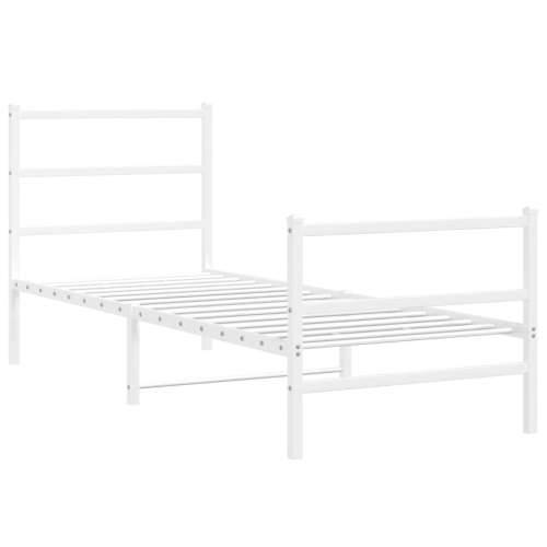 Metalni okvir kreveta s uzglavljem i podnožjem bijeli 75x190 cm - Bijela 75 x 190 cm s uzglavljem i podnožjem Cijena