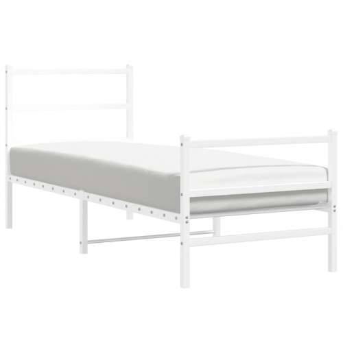 Metalni okvir kreveta s uzglavljem i podnožjem bijeli 75x190 cm - Bijela 75 x 190 cm s uzglavljem i podnožjem Cijena