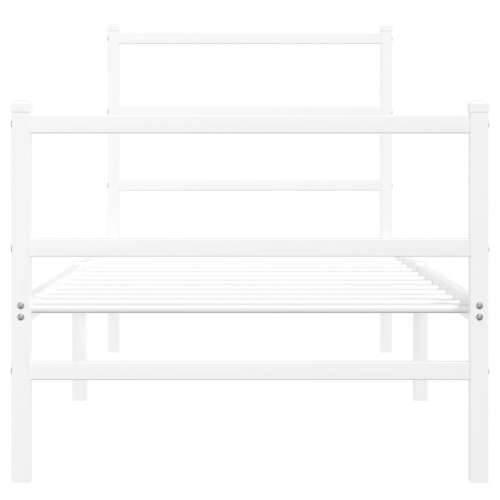 Metalni okvir kreveta s uzglavljem i podnožjem bijeli 75x190 cm - Bijela 75 x 190 cm s uzglavljem i podnožjem Cijena