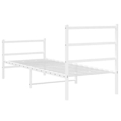 Metalni okvir kreveta s uzglavljem i podnožjem bijeli 75x190 cm - Bijela 75 x 190 cm s uzglavljem i podnožjem Cijena