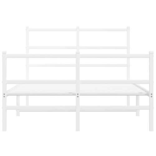 Metalni okvir kreveta uzglavlje i podnožje bijeli 120x190 cm - Bijela 120 x 190 cm s uzglavljem i podnožjem Cijena