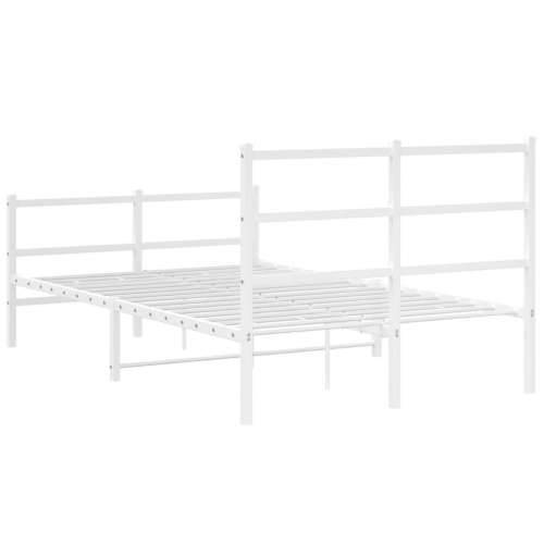 Metalni okvir kreveta uzglavlje i podnožje bijeli 120x190 cm - Bijela 120 x 190 cm s uzglavljem i podnožjem Cijena