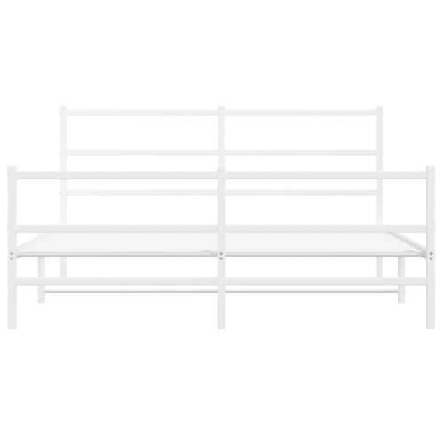 Metalni okvir kreveta uzglavlje i podnožje bijeli 150 x 200 cm Bijela 150 x 200 cm s uzglavljem i podnožjem Cijena