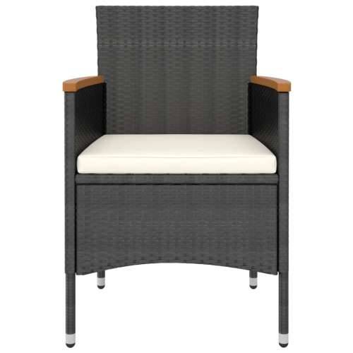Vrtna garnitura - 5-dijelni vrtni blagovaonski set od poliratana i stakla crni - Crna 120 x 120 x 75 cm 5 Cijena