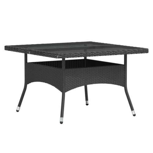 Vrtna garnitura - 5-dijelni vrtni blagovaonski set od poliratana i stakla crni - Crna 120 x 120 x 75 cm 5 Cijena