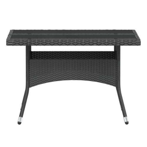 Vrtna garnitura - 5-dijelni vrtni blagovaonski set od poliratana i stakla crni - Crna 120 x 120 x 75 cm 5 Cijena