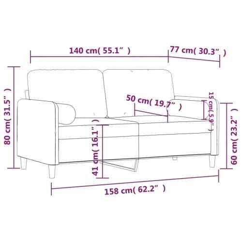 Dvosjed s ukrasnim jastucima boja vina 140 cm baršunasti - boja crnog vina 140 cm Cijena