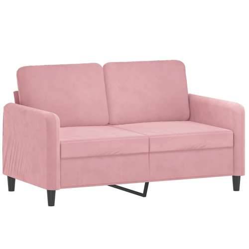 2-dijelni set sofa s jastucima ružičasti baršunasti - Ružičasta s jastučićima Cijena