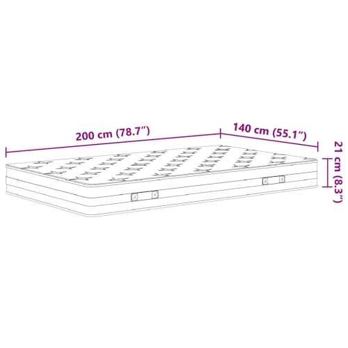 Madrac s oprugama bonnell srednji 140 x 200 cm - 140 x 200 cm 1 Cijena