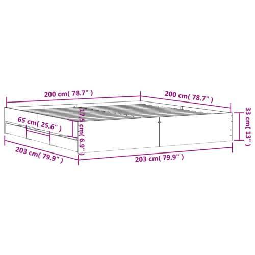 Okvir kreveta s ladicama boja hrasta 200x200 cm Dimljeni hrast 200 x 200 cm Cijena