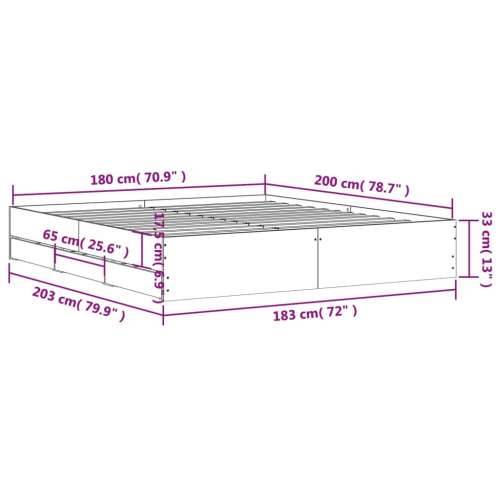 Okvir za krevet s ladicama boja hrasta 180x200 cm - sonoma hrast 180 x 200 cm Cijena