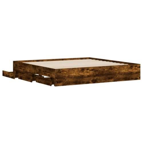 Okvir kreveta s ladicama boja hrasta 180x200 cm - Dimljeni hrast 180 x 200 cm Cijena