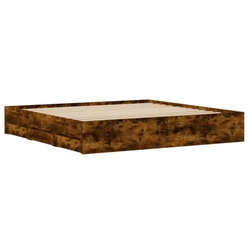 Okvir kreveta s ladicama boja hrasta 180x200 cm - Dimljeni hrast 180 x 200 cm Cijena
