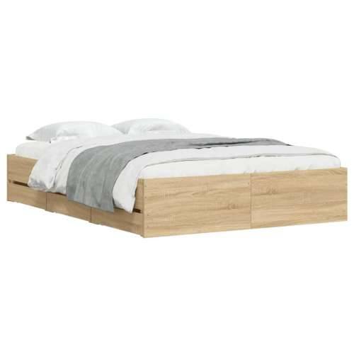 Okvir za krevet s ladicama boja hrasta 120x200 cm drveni - sonoma hrast 120 x 200 cm Cijena