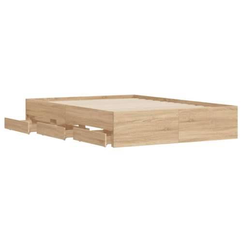 Okvir za krevet s ladicama boja hrasta 120x200 cm drveni - sonoma hrast 120 x 200 cm Cijena