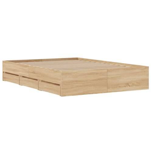 Okvir za krevet s ladicama boja hrasta 120x200 cm drveni - sonoma hrast 120 x 200 cm Cijena