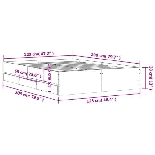 Okvir za krevet s ladicama boja hrasta 120x200 cm drveni - sonoma hrast 120 x 200 cm Cijena