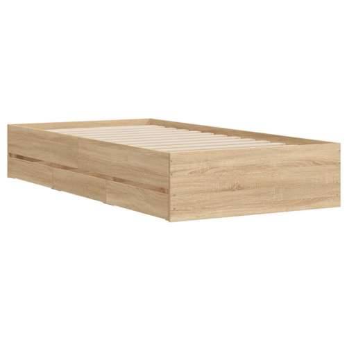 Okvir za krevet s uzglavljem boja hrasta 100x200 cm drveni - sonoma hrast 100 x 200 cm Cijena