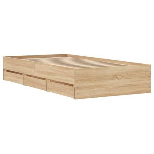 Okvir za krevet s uzglavljem boja hrasta 100x200 cm drveni - sonoma hrast 100 x 200 cm Cijena