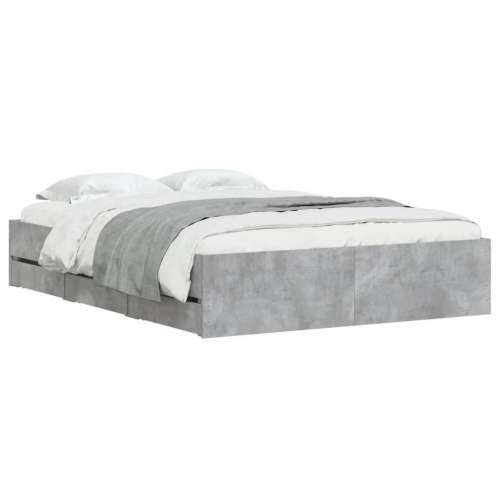 Okvir kreveta s ladicama siva boja betona 120x190 cm drveni - Beton siva 120 x 190 cm Cijena