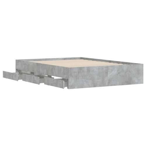 Okvir kreveta s ladicama siva boja betona 120x190 cm drveni - Beton siva 120 x 190 cm Cijena