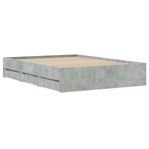 Okvir kreveta s ladicama siva boja betona 120x190 cm drveni - Beton siva 120 x 190 cm Cijena