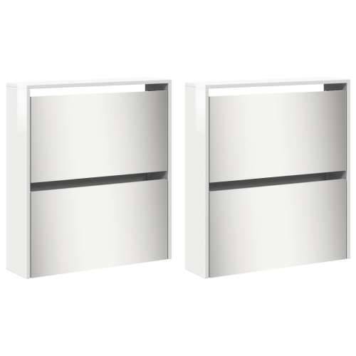 Ormarić za cipele s ogledalom i 4 razina bijeli 63x17x134 cm - Visoko sjajno bijela 1 Cijena