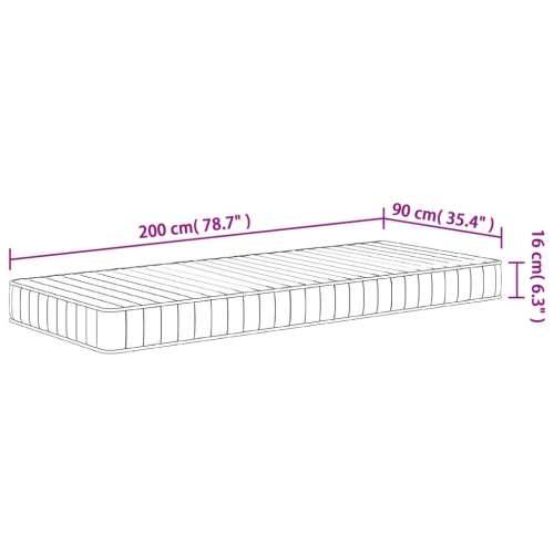 Madrac od pjene srednje mekani 90 x 200 cm 90 x 200 cm 1 Cijena