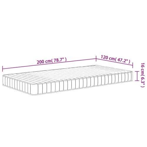 Madrac od pjene srednje mekani 120x200 cm - 120 x 200 cm 1 Cijena