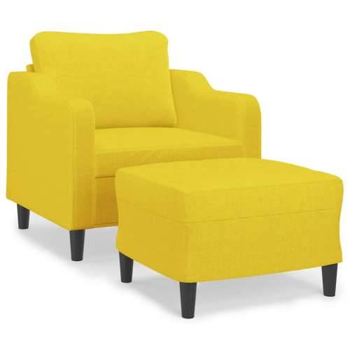 Fotelja s tabureom svjetložuta 60 cm od tkanine - Svjetložuta Cijena