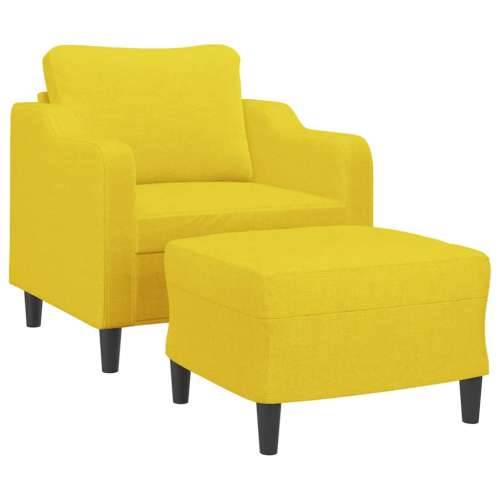 Fotelja s tabureom svjetložuta 60 cm od tkanine - Svjetložuta Cijena