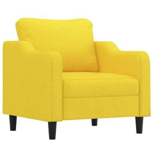 Fotelja s tabureom svjetložuta 60 cm od tkanine - Svjetložuta Cijena