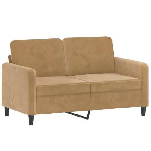 2-dijelni set sofa s jastucima smeđi baršunasti - Smeđa s jastučićima Cijena