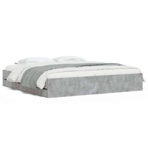 Okvir kreveta s ladicama siva boja betona 180x200 cm drveni - Beton siva 180 x 200 cm Cijena