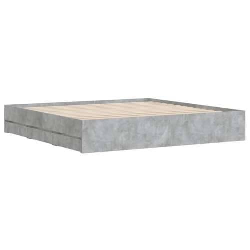 Okvir kreveta s ladicama siva boja betona 180x200 cm drveni - Beton siva 180 x 200 cm Cijena