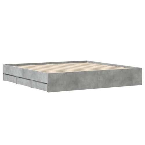 Okvir kreveta s ladicama siva boja betona 180x200 cm drveni - Beton siva 180 x 200 cm Cijena