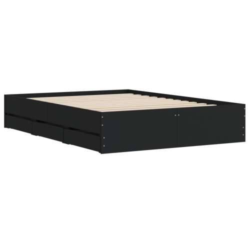 Okvir za krevet s ladicama crna 120x200 cm konstruiranog drva - Crna 120 x 200 cm Cijena