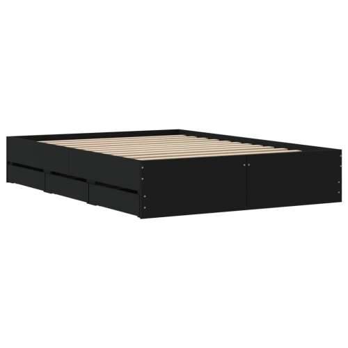 Okvir za krevet s ladicama crna 120x200 cm konstruiranog drva - Crna 120 x 200 cm Cijena