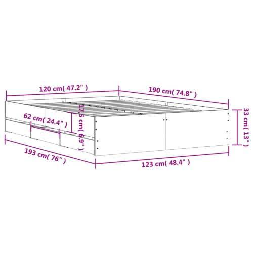 Okvir kreveta s ladicama boja hrasta 120x190 cm - Dimljeni hrast 120 x 190 cm Cijena