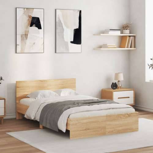 Okvir kreveta s uzglavljem boja hrasta 120x190 cm - sonoma hrast 120 x 190 cm Cijena