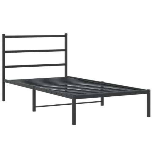 Metalni okvir za krevet s uzglavljem crni 100x190 cm - Crna 100 x 190 cm s uzglavljem Cijena